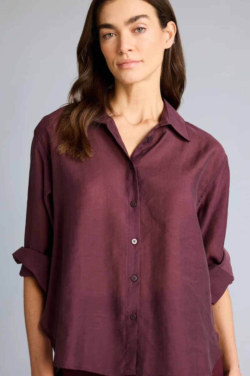 ديفاكتو Oversize Fit Shirt Collar modal Long Sleeve Shirt