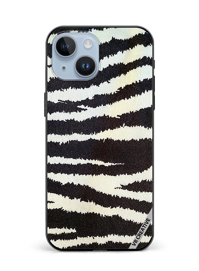 VR CREATIVE Protective Case Cover For Apple iPhone 15 Plus Cotton Fabric With Zebra Texture Design Multicolour - Image 1