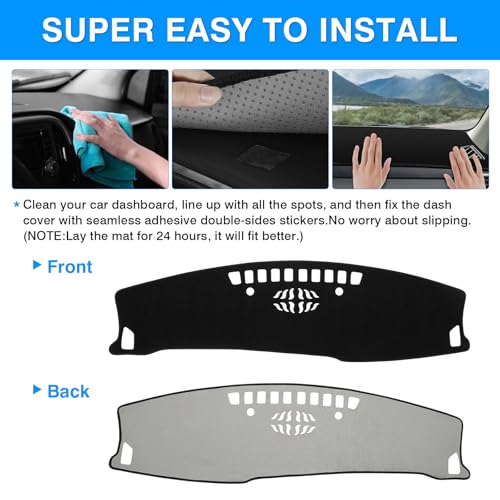 Autorder Dashboard Cover Mat for Kia Seltos 2024 2025 2026 Accessories Dash Cover Upgrade Flannel Dash Mat Sunshade Glare UV Rays Protector - Image 5