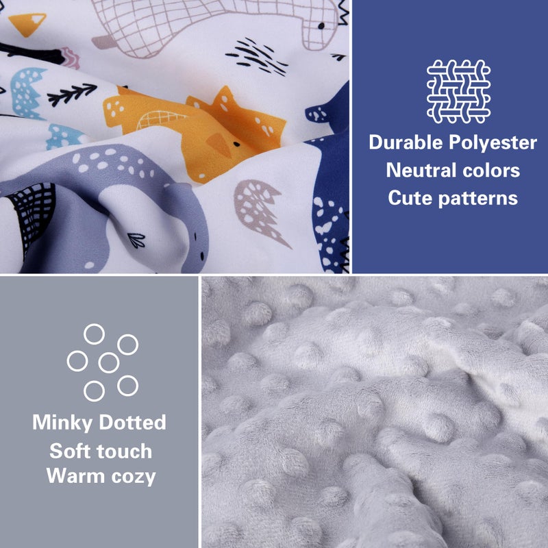 Rquite Baby Car Seat Cover, Carseat Covers Baby Boy, Minky Infant Car Seat Cover Winter, Peekaboo Opening Car Seat Canopy, Multi-use Baby Carrier, Stroller, Nursing Cover, Minky Blanket, Dinosaur - Image 3