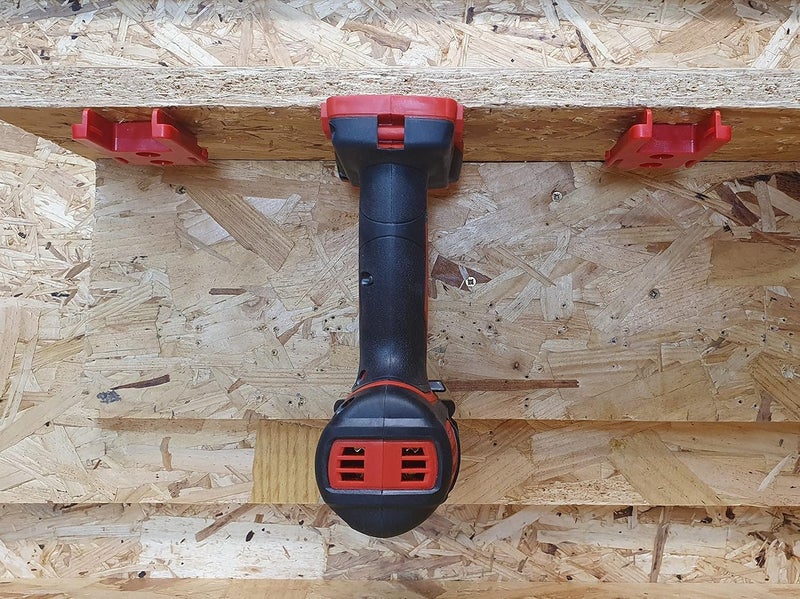 StealthMounts Tool Holder Compatible with Milwaukee M18 (4 Pack) - Red | StealthMounts Locking Tool Mounts | Made in The UK - Image 5