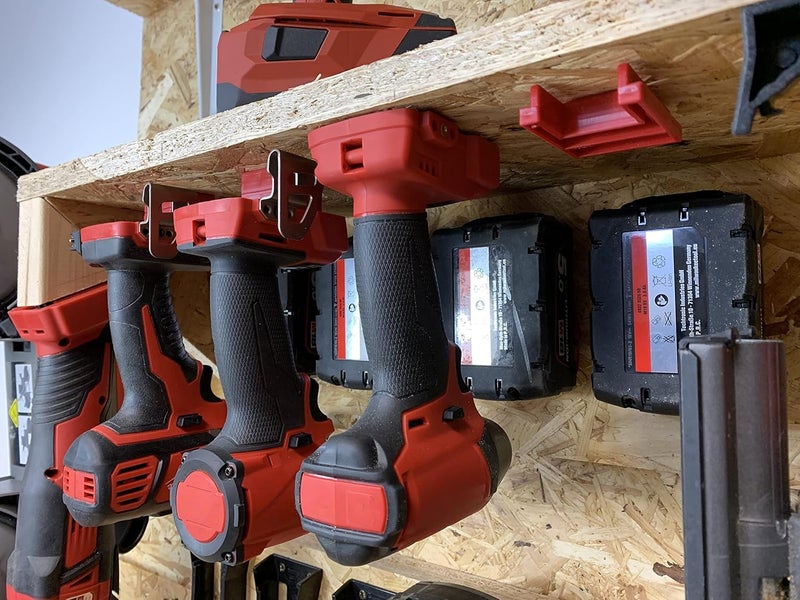 StealthMounts Tool Holder Compatible with Milwaukee M18 (4 Pack) - Red | StealthMounts Locking Tool Mounts | Made in The UK - Image 4