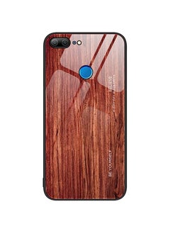 HuHa Case Cover Compatible For Honor 9 Lite Wood Grain Glass Protective Case Coffee