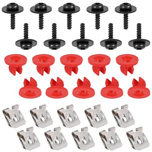 ZIMISI T30 Engine Splash Shield Guard Undertray Cover Screws Bolt Nut Clip Kit Engine Splash Shield Guard Body Kit for Most Vehicles 30PCS - Image 1