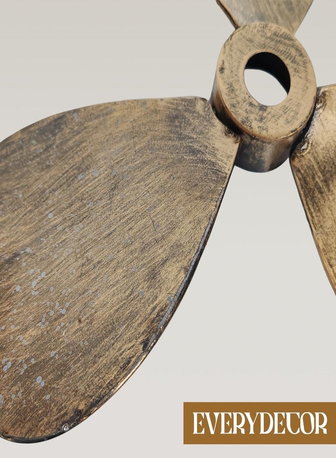 Everydecor Metal Nautical Ship Propeller - Vintage Wall Decor for Home Interior - Mix of Gold, Bronze, and Brown styles - Outstanding Piece of Art - Image 5