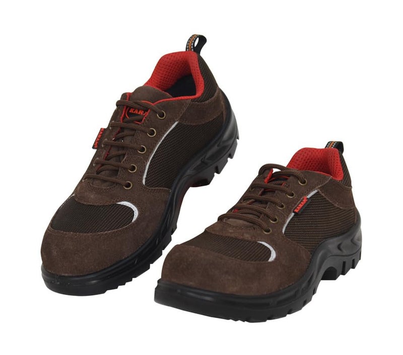KARAM Industrial Safety Shoe for Men | Safety Shoes with Steel Toe Cap & Single Density PU Sole | Antistatic, Antislip, Oil & Heat Resistance | Brown | Size-09 | FS114BR(SWSAMN)-09 - Image 1