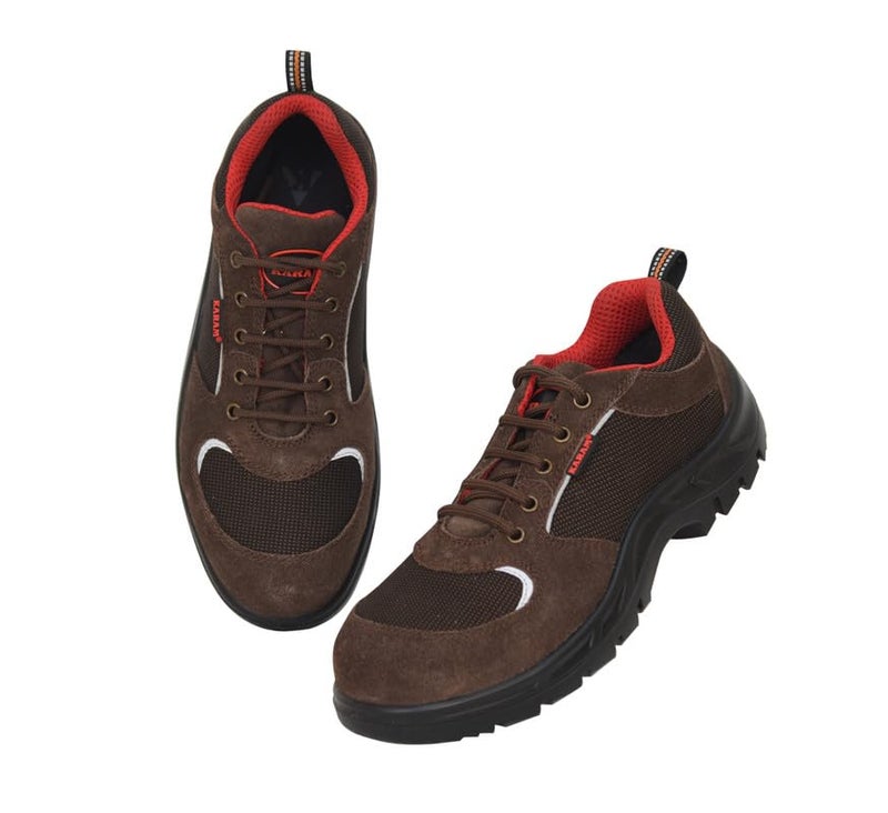KARAM Industrial Safety Shoe for Men | Safety Shoes with Steel Toe Cap & Single Density PU Sole | Antistatic, Antislip, Oil & Heat Resistance | Brown | Size-09 | FS114BR(SWSAMN)-09 - Image 4
