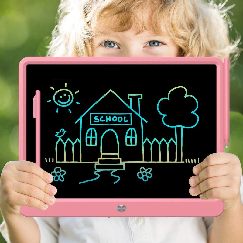 FLUESTON LCD Writing Tablet, Doodle Board Toys Gifts for 3-8 Year Old Girls Boys, 15 Inch Colorful Electronic Board Drawing Pad for Kids, Christmas Gifts for Toddler Educational Learning Travel, Pink - Image 2