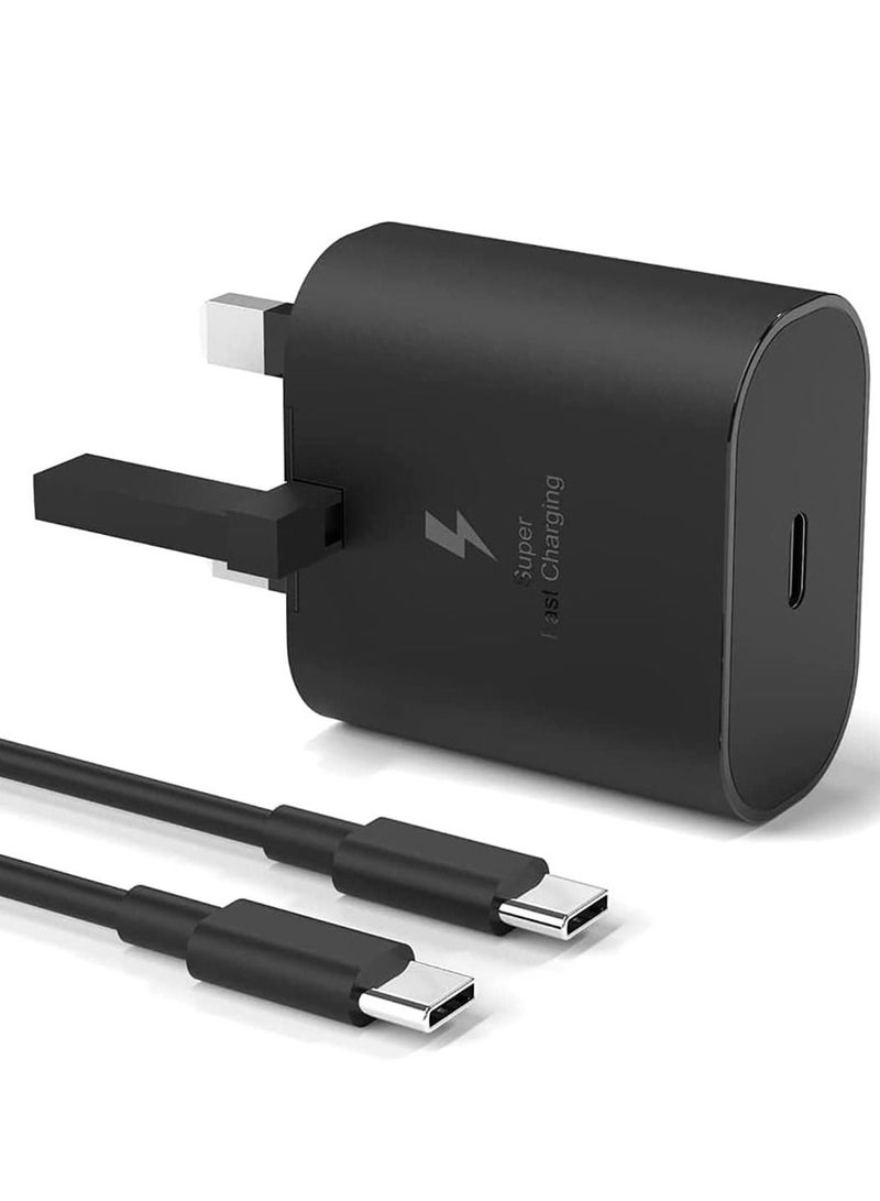 compatible 25W PD Fast Charger Adapter, USB C Plug and Cable for Samsung Galaxy S21, S21 FE, S21 Ultra, S22, S23, S23+, S20, Z Flip 4, Z Fold 4, A13, A33, A53 - Image 1