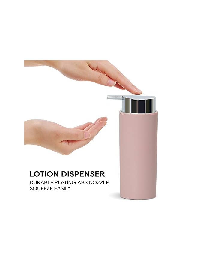 راكسوم مجموعة إكسسوارات مكونة من 6 قطع تتضمن موزع صابون، وحامل فرشاة أسنان، وكوب، وطبق صابون لسطح الطاولة المزخرف وهدية الترحيب بالمنزل الجديد. (لون القرنفل) - Image 3