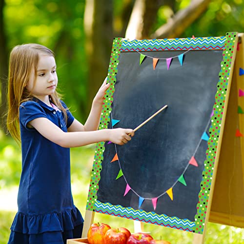 Containlol Classroom Borders for Bulletin Board, 118 Ft Geometric Scalloped Trim Rainbow Bulletin Board Boarders for Home Office Classroom Wall Chalkboard Decoration - Image 4