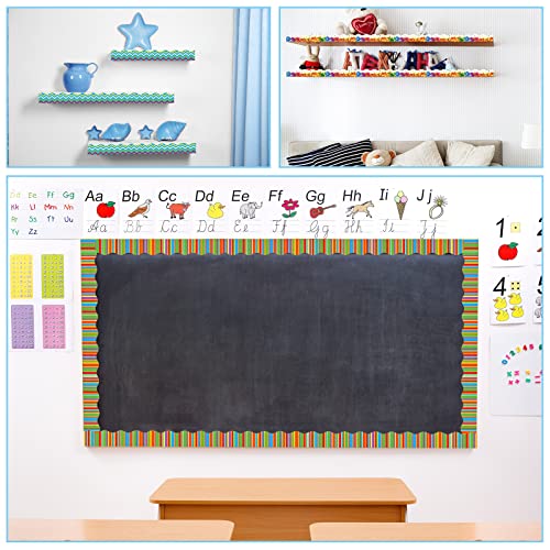 Containlol Classroom Borders for Bulletin Board, 118 Ft Geometric Scalloped Trim Rainbow Bulletin Board Boarders for Home Office Classroom Wall Chalkboard Decoration - Image 5