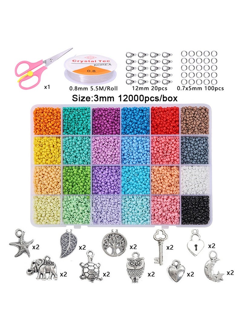 12000Pcs Lacquered Glass Beads Diy Handmade Beaded Material Bracelets Necklaces Earrings Jewelry Making Kit For Halloween - Image 4