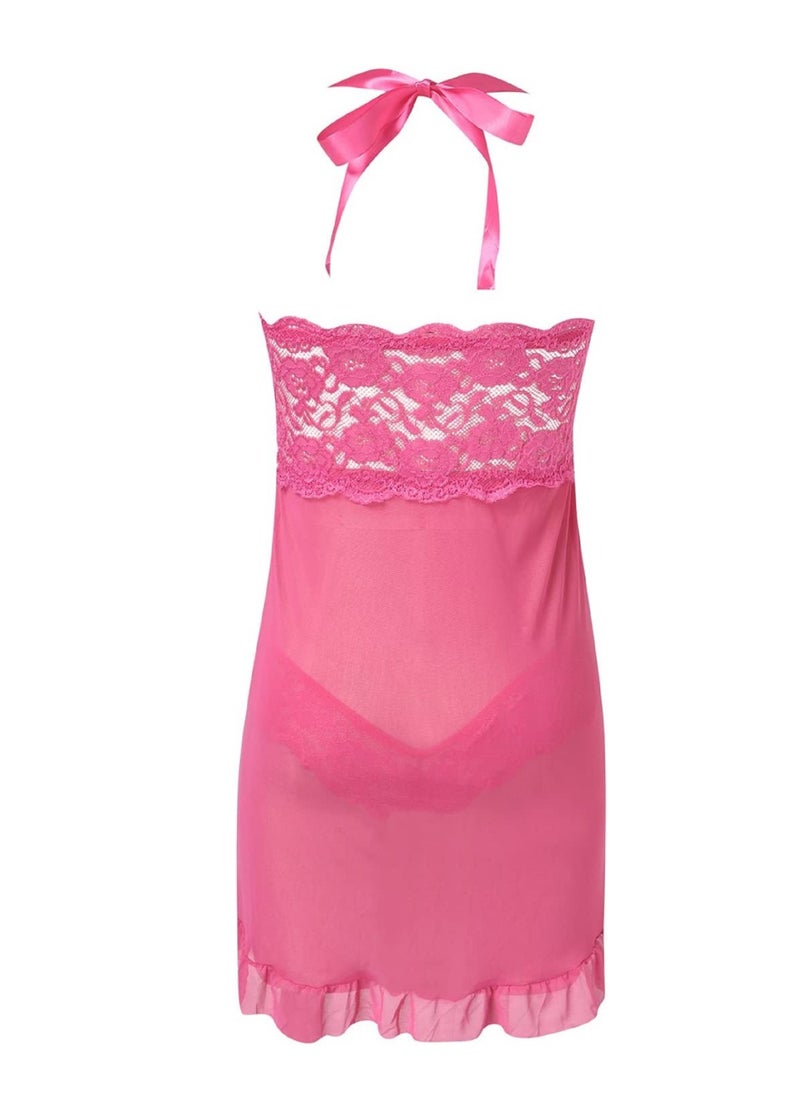Generic - Women Lace Halter Front Open Sleepwear  Dress - Image 1
