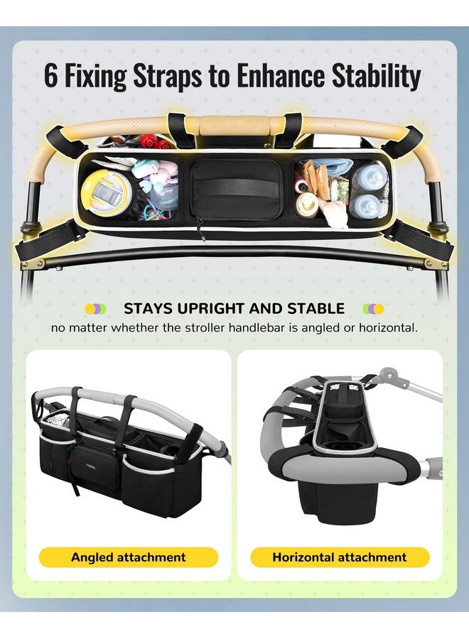 YOREPEK Heavy Duty Double Stroller Organizer for Bob Duallie, Baby Jogger City Mini GT2 and Jeep,Stroller Caddy with Detachable Cooler Bag and Handbag,Stroller Storage Attachment for Baby Accessories - Image 3