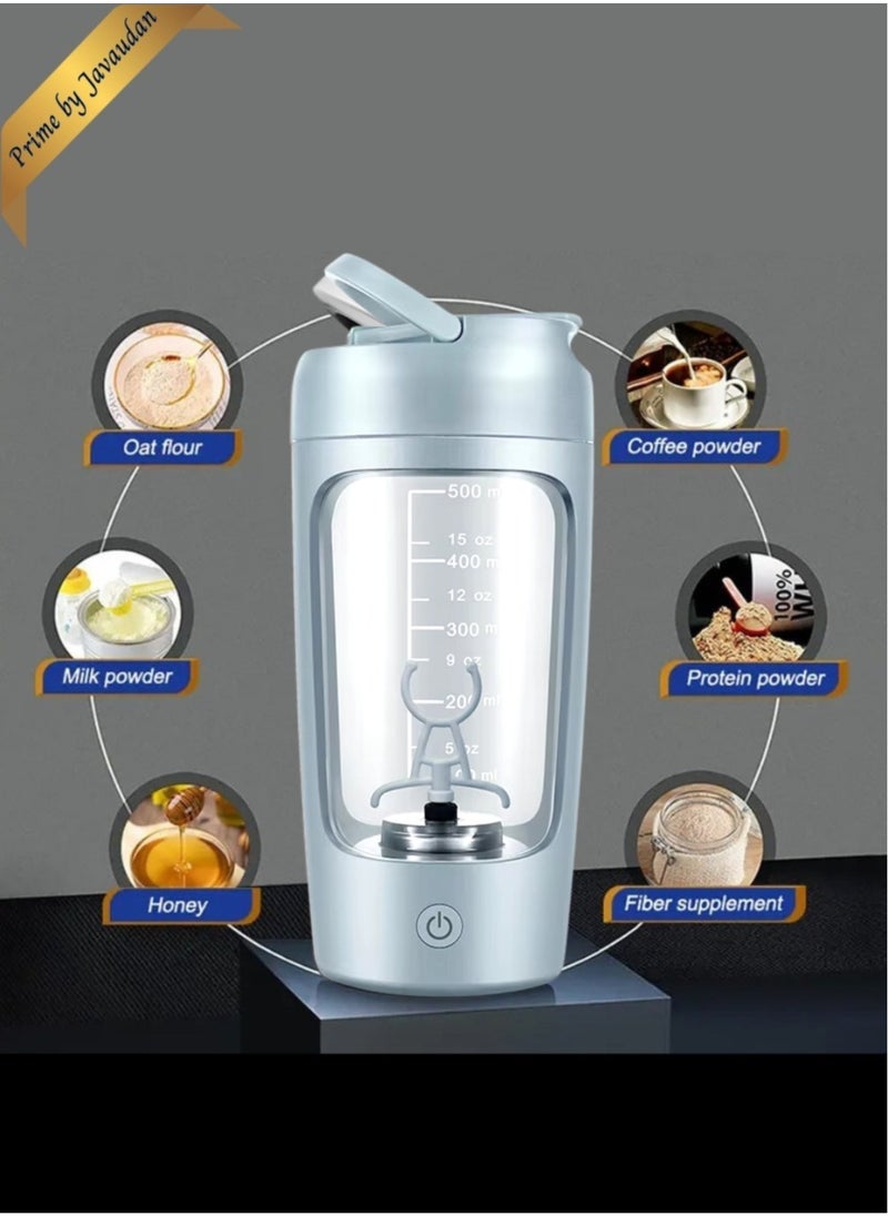 Prime by javaudan Electric Protein Shaker Bottle with protein powder storage container for Protein, Shakes-pre workout gym Bottle, USB Rechargeable, Waterproof and BPA Free (650ml)  - Image 2