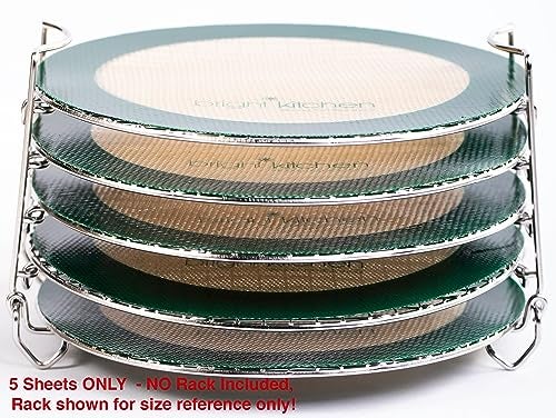 Bright Kitchen 5 Dehydrating Sheets Compatible With Ninja Foodi Dehydrator - 8" Circle Non Stick Drying Herbs Chips Fruit Leather Jerky Food Liner Mats Pressure Cooker - Image 2