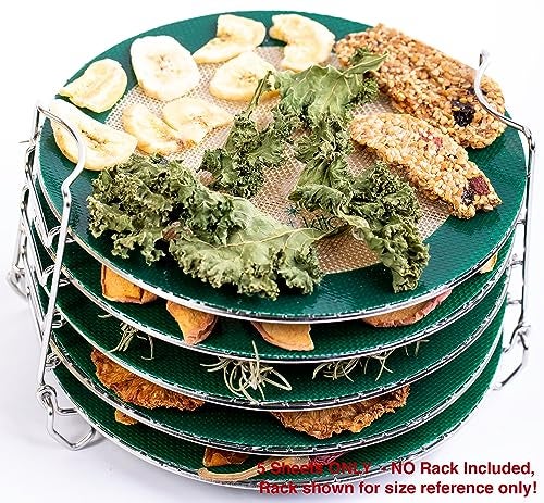 Bright Kitchen 5 Dehydrating Sheets Compatible With Ninja Foodi Dehydrator - 8" Circle Non Stick Drying Herbs Chips Fruit Leather Jerky Food Liner Mats Pressure Cooker - Image 4