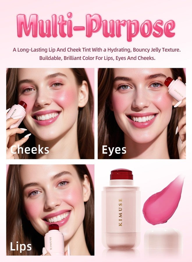 KIMUSE Jelly Cheek & Lip Tint, Multi-Purpose Makeup with Watercolour Effect - Light and Moisturizing Formula - Natural Modular Colour - Vegan and Cruelty Free (Romances Pink) - Image 4