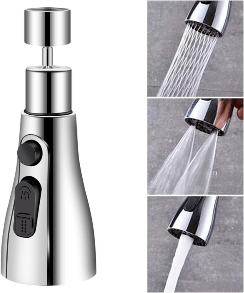 Deoxys Faucet Spray Head 360Swivel Spout FM22 Tap Spray Head Attachment G12 Kitchen Taps 3 Modes Spray Tap Adapter Kitchen Sink Taps - Image 1