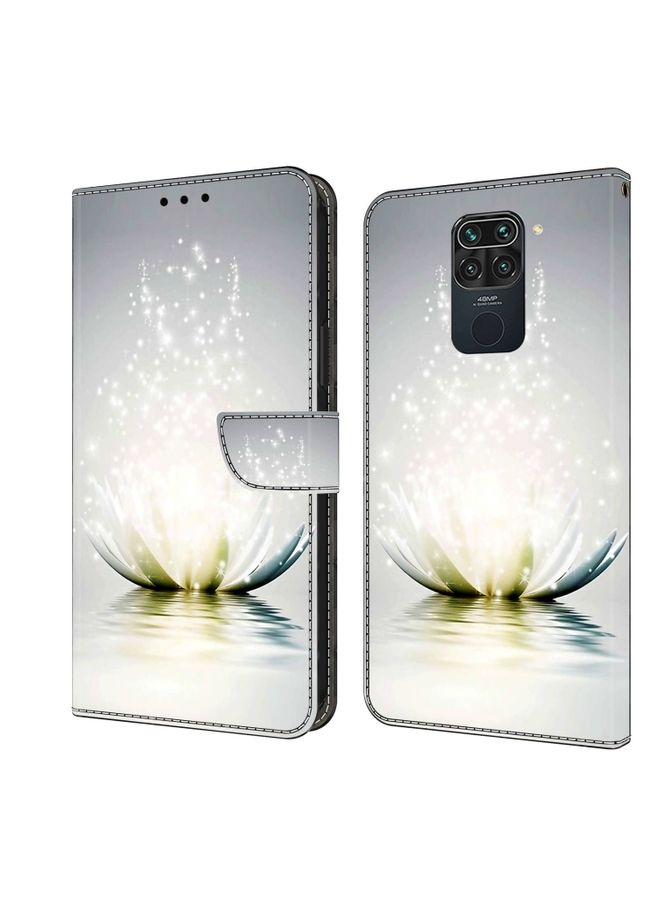 HuHa Case Cover For Xiaomi Redmi Note 9 Crystal 3D Shockproof Protective Leather Phone Case Light Lotus 
