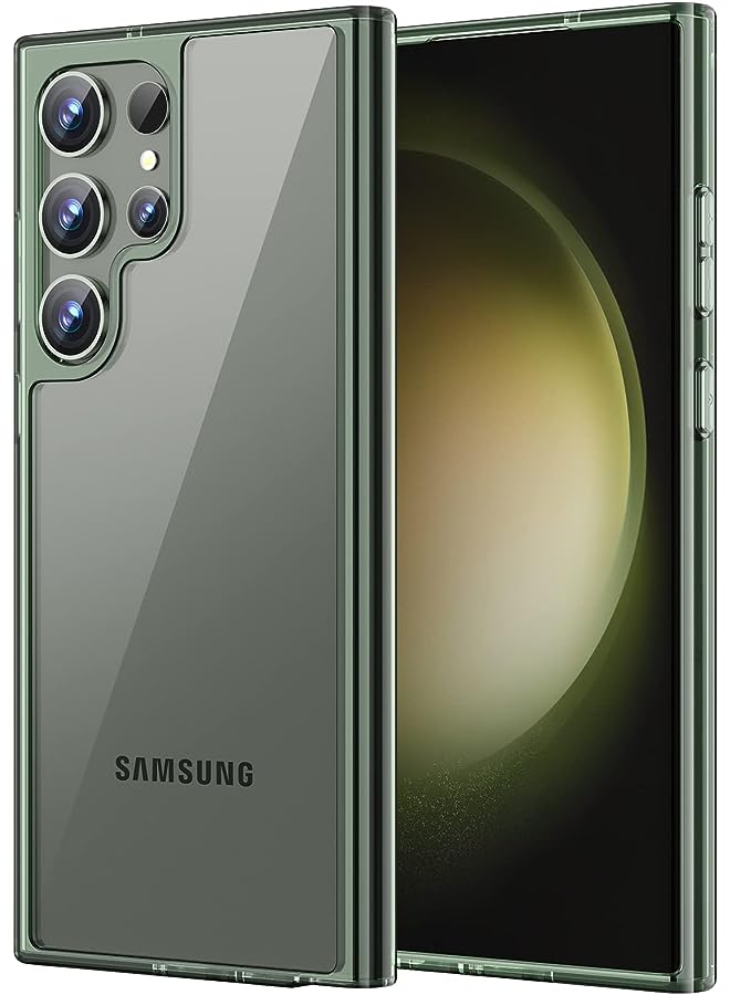 Jetech حافظة لهاتف سامسونج جالكسي S23 ألترا 5G مقاس 6.8 بوصة، غطاء حماية مقاوم للصدمات غير قابل للاصفرار، وظهر صلب من مادة البولي كربونات مضاد للخدش (أخضر) - Image 1