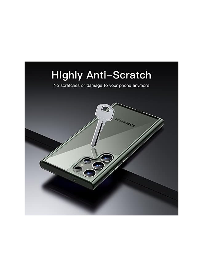Jetech حافظة لهاتف سامسونج جالكسي S23 ألترا 5G مقاس 6.8 بوصة، غطاء حماية مقاوم للصدمات غير قابل للاصفرار، وظهر صلب من مادة البولي كربونات مضاد للخدش (أخضر) - Image 4