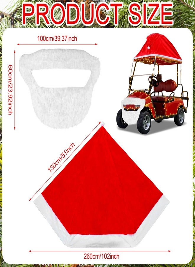 Datanly 18 ft Giant Christmas Decorations for Car Golf Cart Santa Hat for Car Velvet Santa Hat with Beard Car Accessories Santa Claus Decorations for Cars Christmas Car Decor Cover for Most Car - Image 2
