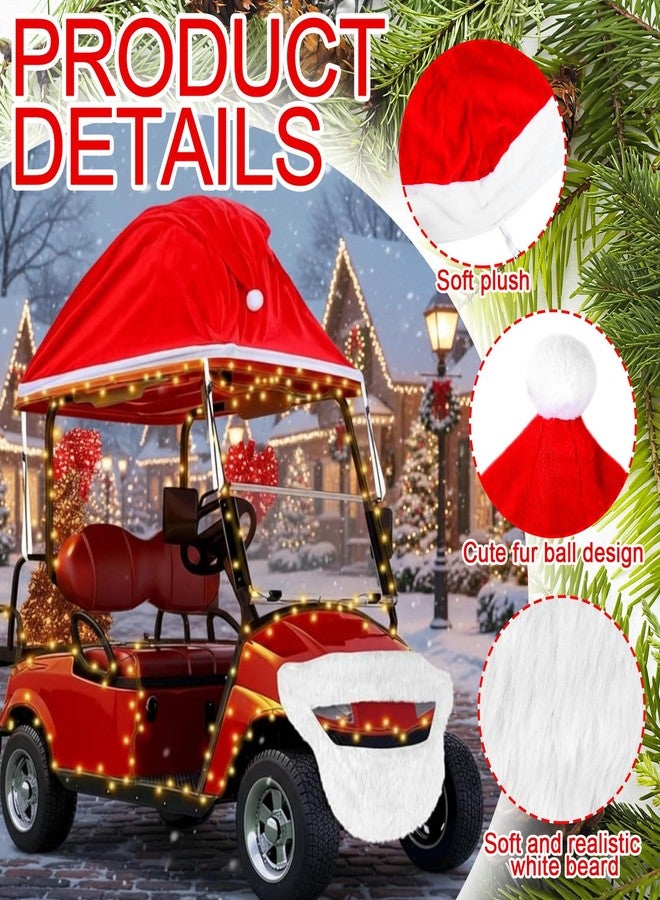 Datanly 18 ft Giant Christmas Decorations for Car Golf Cart Santa Hat for Car Velvet Santa Hat with Beard Car Accessories Santa Claus Decorations for Cars Christmas Car Decor Cover for Most Car - Image 3