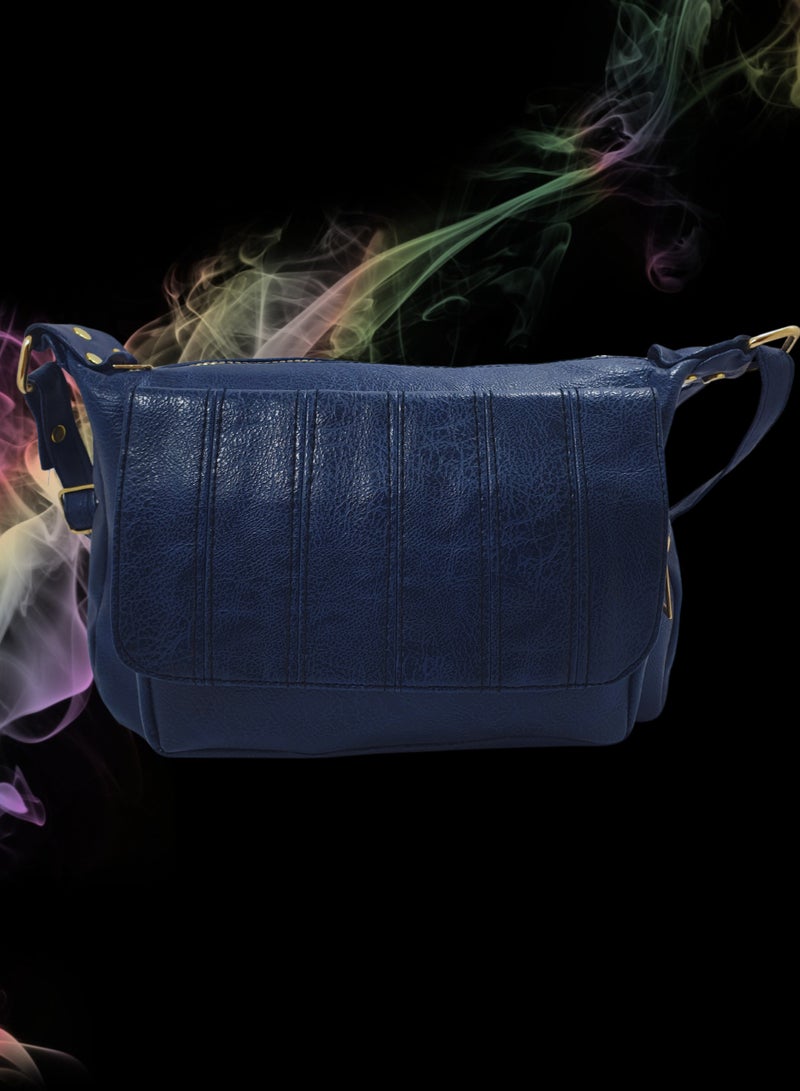 TO FASHION TO 3010 LEATHER WOMEN’S, SHOULDER BAG, CROSS BODY BAG WITH DETACHABLE STRAP, MODERN AND ELEGANT DESIGN, DIMENSIONS 20*27*13 CM BLUE A  - Image 3