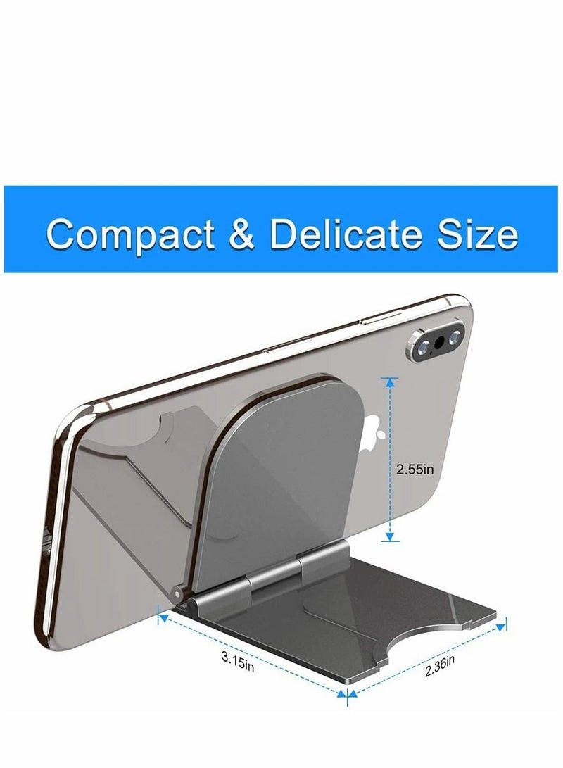 4Pack Cell Phone Stand for Angle Height Universal Adjustable Foldable Desk Sturdy Aluminum Metal Holder Dock iPhone, Mobile Phone, All Android Smartphone, Desktop - Image 5