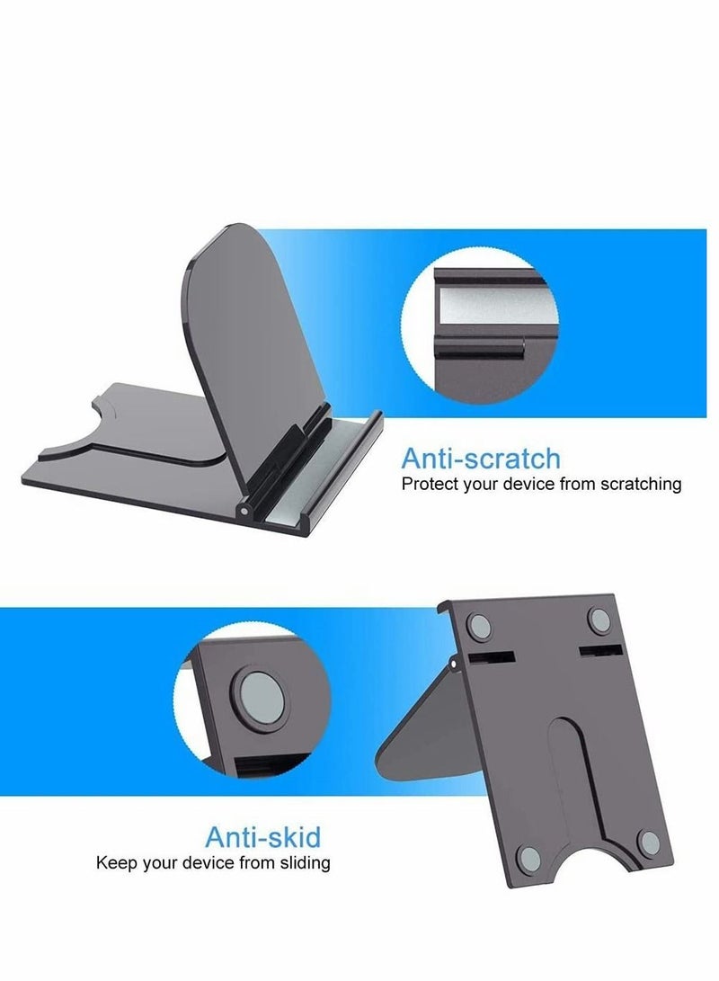 4Pack Cell Phone Stand for Angle Height Universal Adjustable Foldable Desk Sturdy Aluminum Metal Holder Dock iPhone, Mobile Phone, All Android Smartphone, Desktop - Image 2