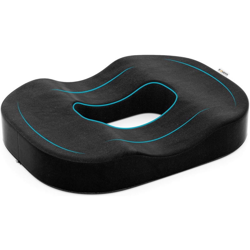 SHIVSAKTI Donut Pillow Orthopedic Memory Foam Donut Seat Cushion Piles Pillow for Hemorrhoids Pain Relief for Piles Coccyx Prostate Sciatica PostNatal Pregnancy Below 80kg Weight M Black