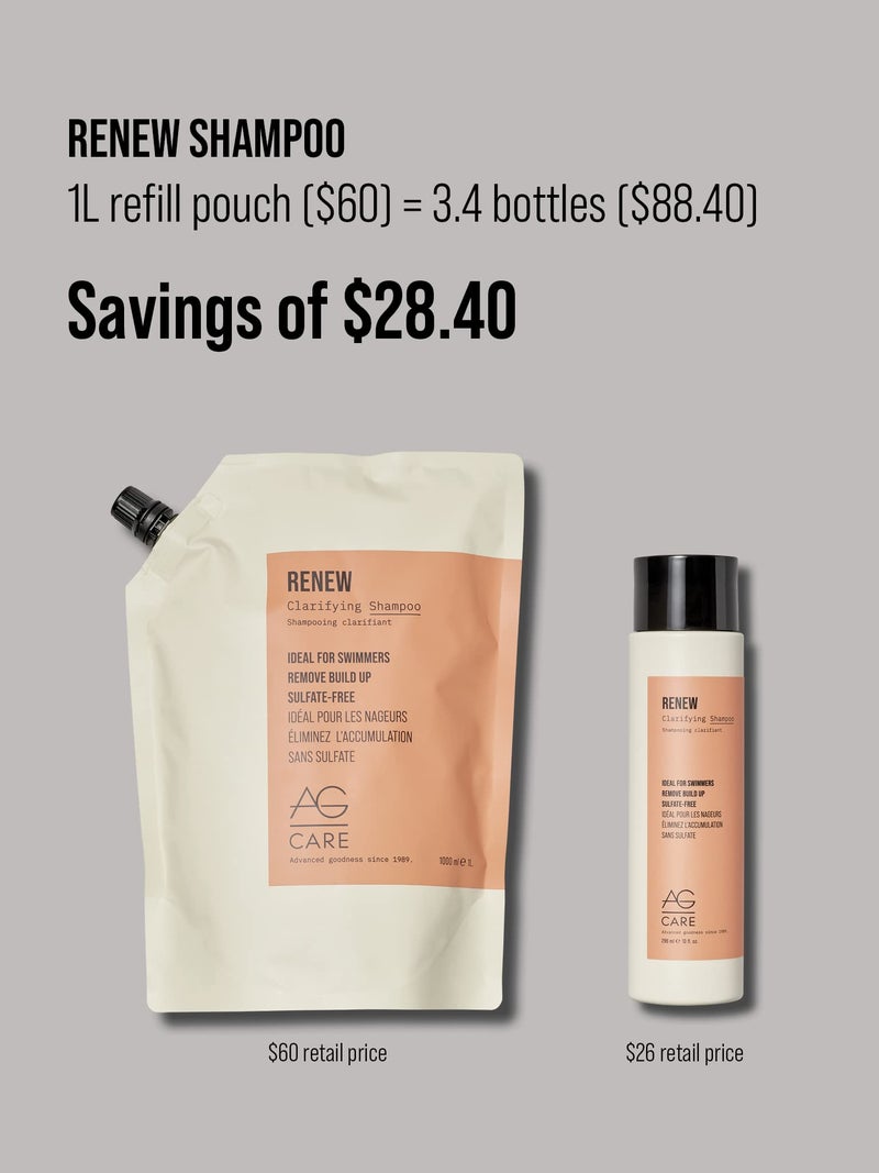 AG Care Renew Clarifying Shampoo, Remove Build Up, Colour Safe Sulfate-Free Shampoo 33.8 Fl Oz - Image 2
