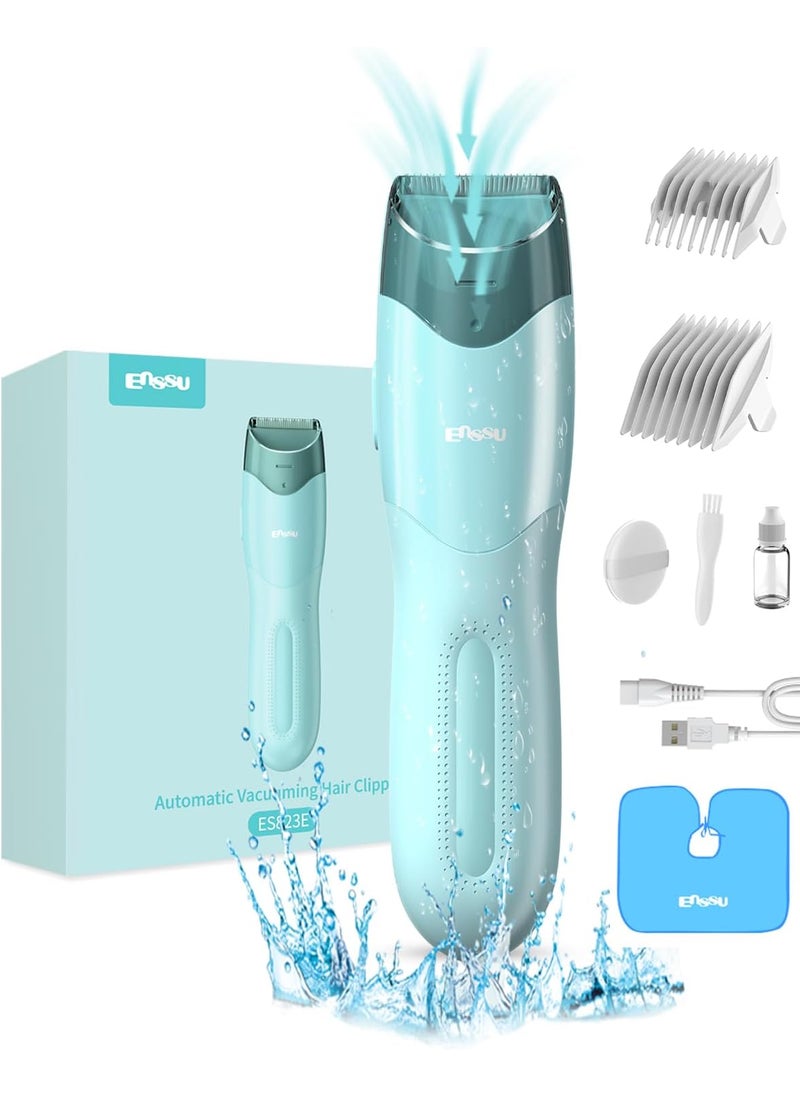 ENSSU - ENSSU Vacuum Hair Clippers for Kids Rechargeable Vacuum Hair Cutter with 2 Modes for ChildrenInfantMen Waterproof Baby Hair Clippers Trimmers Cordless Haircut Kit in Large Hairs Storage Space - Image 1