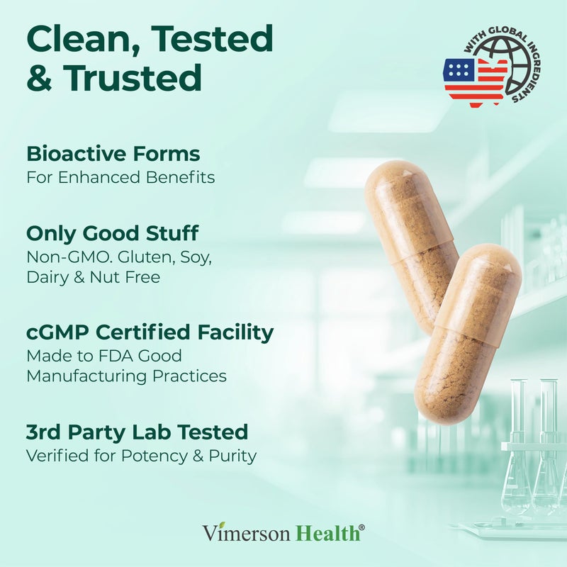 Vimerson Health Multivitamin for Men - Methylated Mens Multivitamins & Multiminerals Capsules with Vitamin B12, A, D, C, Zinc, Magnesium & More for Complete Daily Support - High Potency Bioavailable Vitamins for Men - Image 4