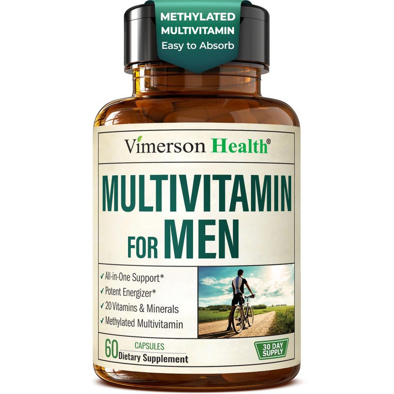 Vimerson Health Multivitamin for Men - Methylated Mens Multivitamins & Multiminerals Capsules with Vitamin B12, A, D, C, Zinc, Magnesium & More for Complete Daily Support - High Potency Bioavailable Vitamins for Men - Image 1