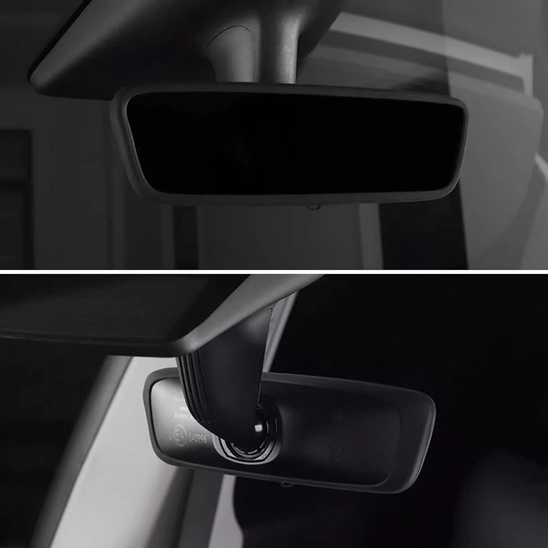 Tesla Model 3 & Model Y Interior Accessories: 2-Piece Black Silicone Trim Kit - Custom Precise Fit, Waterproof Wear-Resistant Screen Protector Frame & Rearview Mirror Cover for 2019-2025 Tesla Interio - Image 4