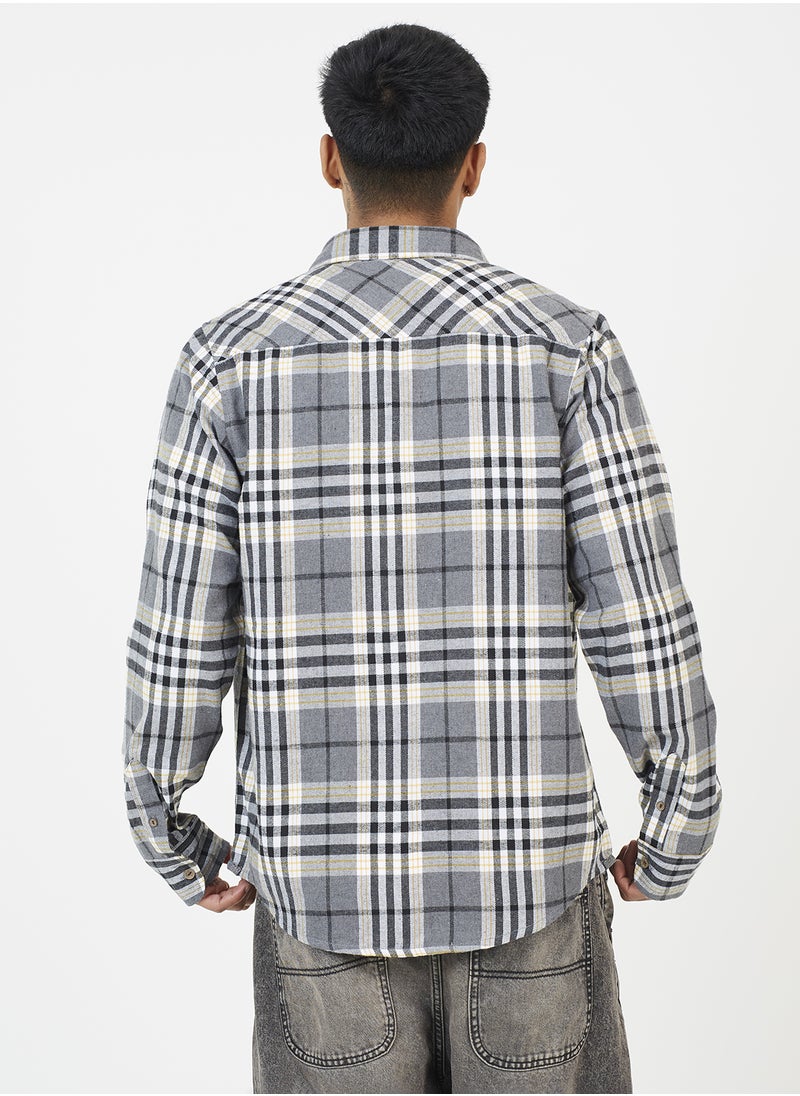 BRAVE SOUL - Casual Long Sleeve Check Shirt - Image 1