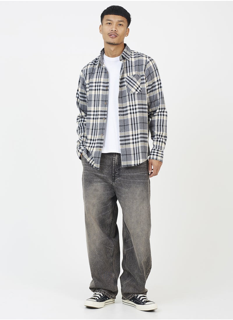 BRAVE SOUL - Casual Long Sleeve Check Shirt - Image 1