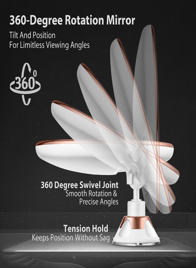 SNOWFLAKES SNOWFLAKES 8" Magnifying Mirror with Lights-10x Magnification Makeup Mirror with Suction Cups - Bathroom Shower Mirror - Easy Install - 360 Degree Swivel Joint（Gold） - Image 4