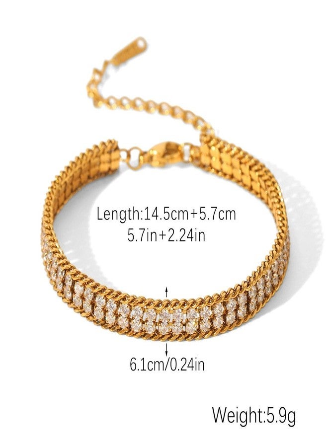 Aaishwarya 18K Gold Plated Layered Bracelet |Zircon Bracelets for Women and Girls | Anti-Tarnish Jewels | Minimal Dainty Jewelry |Stylish Party Accessory | Bracelets for Vacation - Image 4