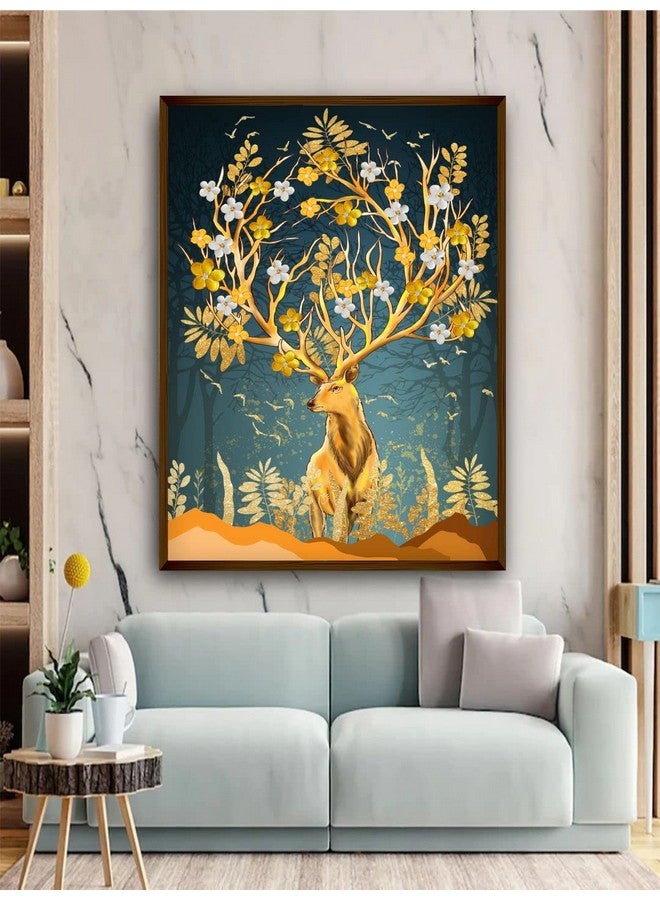 Artsense لوحة فنية جميلة لتزيين الجدران - لوحة شجرة تجريدية لتزيين غرفة المعيشة - لوحة كبيرة الحجم لتزيين المنزل بإطار - متعددة الألوان / 20x30 بوصة / (50x70 سم) - Image 1