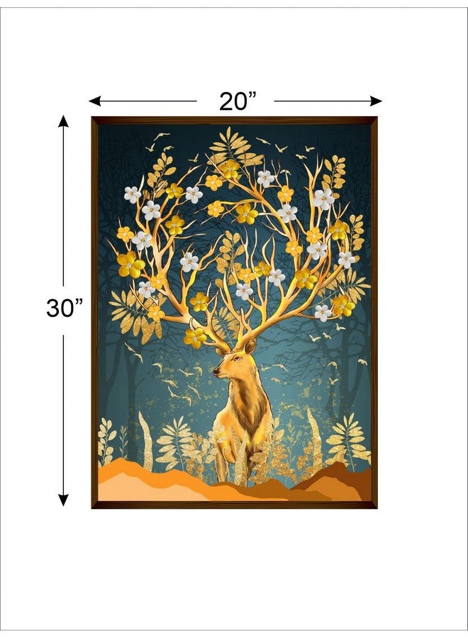 Artsense لوحة فنية جميلة لتزيين الجدران - لوحة شجرة تجريدية لتزيين غرفة المعيشة - لوحة كبيرة الحجم لتزيين المنزل بإطار - متعددة الألوان / 20x30 بوصة / (50x70 سم) - Image 2