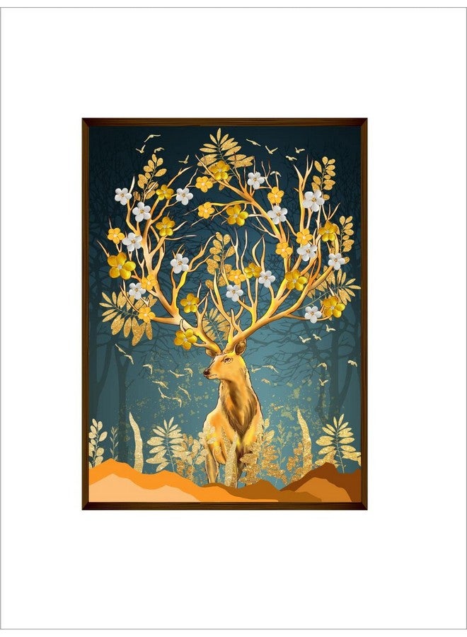 Artsense لوحة فنية جميلة لتزيين الجدران - لوحة شجرة تجريدية لتزيين غرفة المعيشة - لوحة كبيرة الحجم لتزيين المنزل بإطار - متعددة الألوان / 20x30 بوصة / (50x70 سم) - Image 3