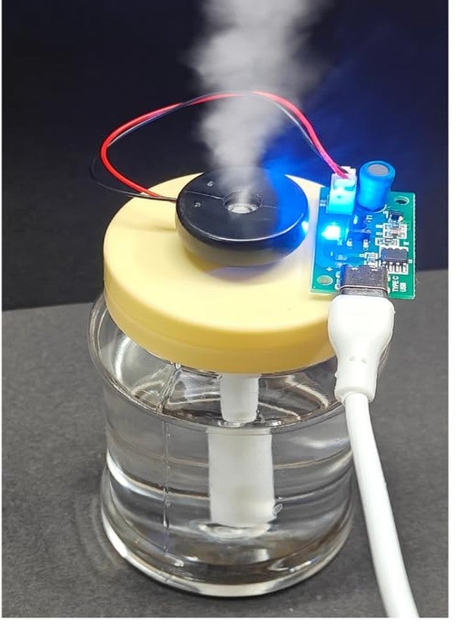 ESPtronics جهاز ترطيب هواء بارد بالموجات فوق الصوتية من إي إس بيترونيكس، طقم رذاذ، وحدة من النوع C، لوحة دوائر 5 فولت، بالإضافة إلى وعاء سعة 100 مل، مناسب للغرف والمكاتب وأحواض السمك. - Image 3