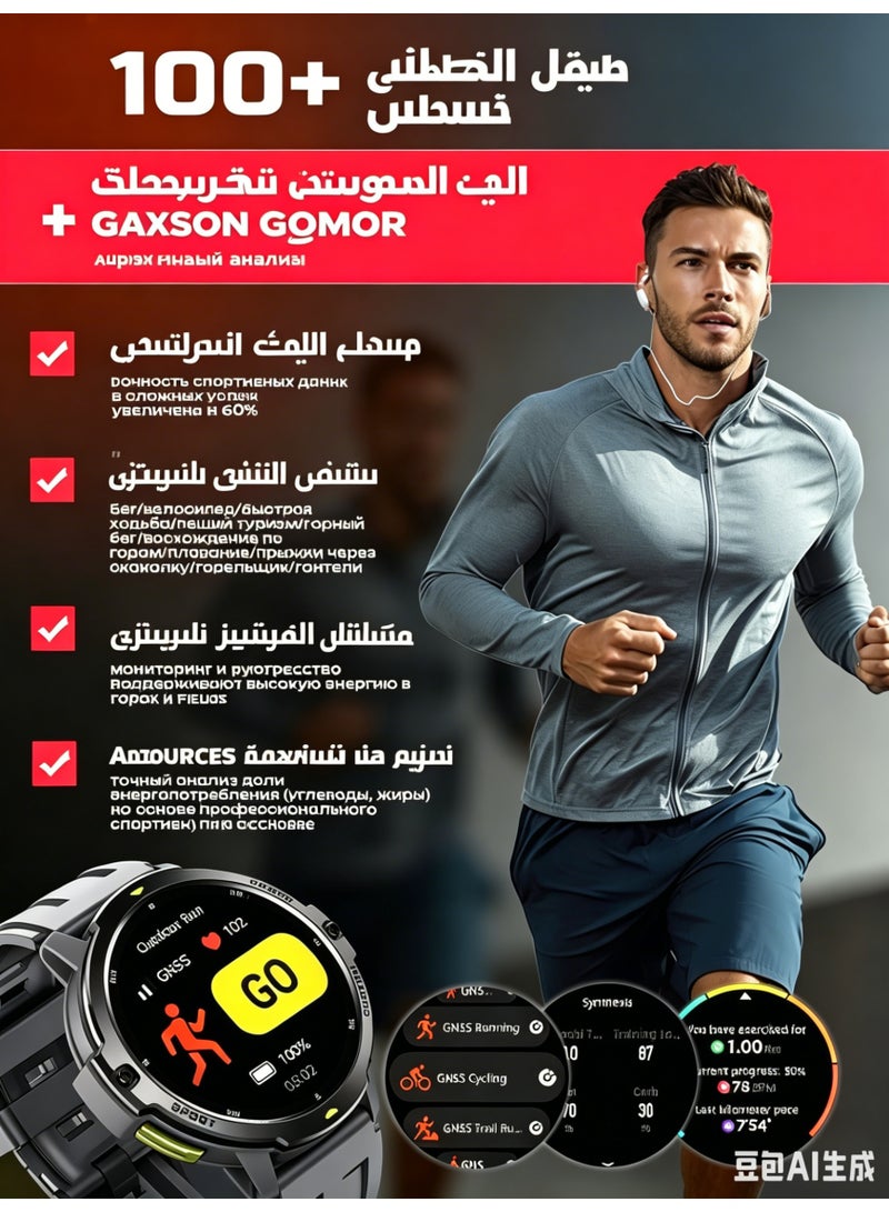 MILITARY Smart Watch for Men Women with compass Make Call Answer 1.46" with 100+ Sport Modes Fitness Tracker Sleep Spo2 Heart Rate Monitor Smartwatch Waterproof Pedometer Activity Tracker for Android iPhone - Image 5