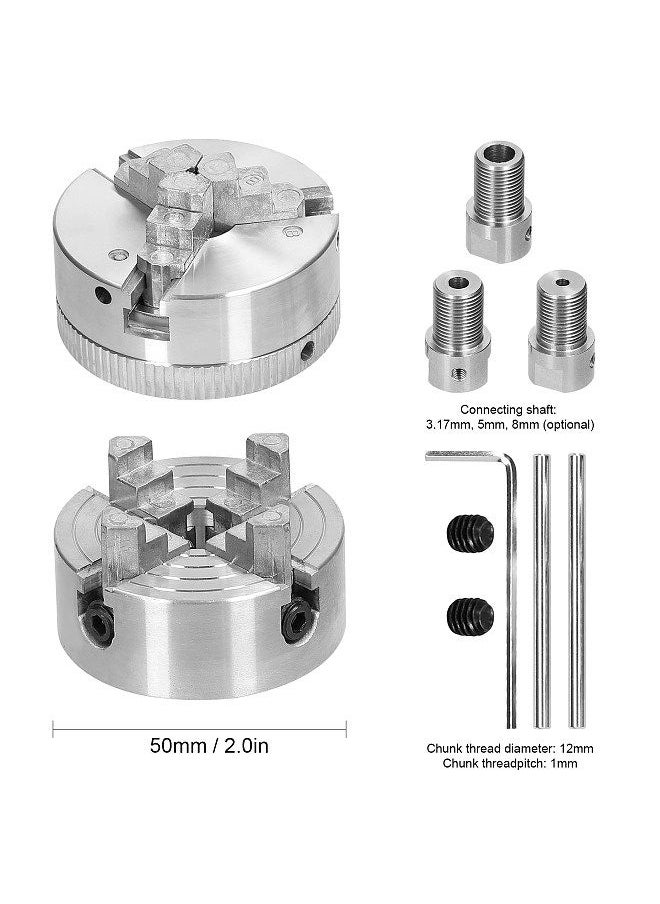 Lathe Chuck 3 Jaws/4 Jaws Manual Self-Centering Mounting Bolt for Grinding Milling Turning Machine