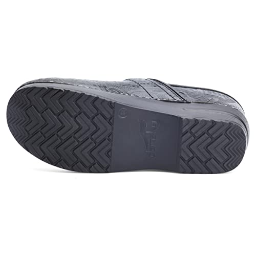 Dansko Women’s Professional Slip-On Clogs –Rocker Sole and Arch Support for Comfort-Ideal for Nursing, Food Service, Healthcare Black Tooled 11.5-12 M US - Image 3