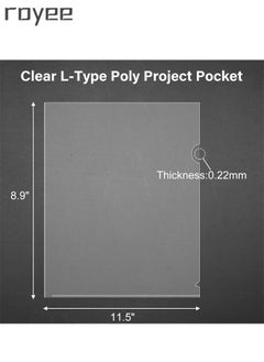 Royee 10-Pack L-Type Plastic File Folders, Transparent Clear Project Folder with US Letter Size, L-Open Plastic Sleeves for Home, School and Office  - Image 3